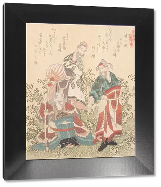 Three Great Wise Men of the Han Dynasty, 19th century. Creator: Gakutei