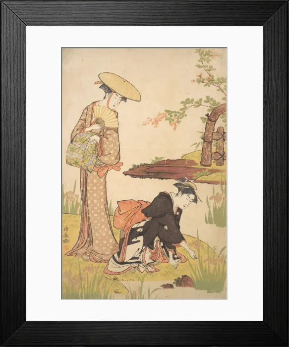 Framed Print : The Iris Garden, ca. 1784. Creator: Torii Kiyonaga Framed Print : The Iris Garden, ca. 1784. Creator: Torii Kiyonaga