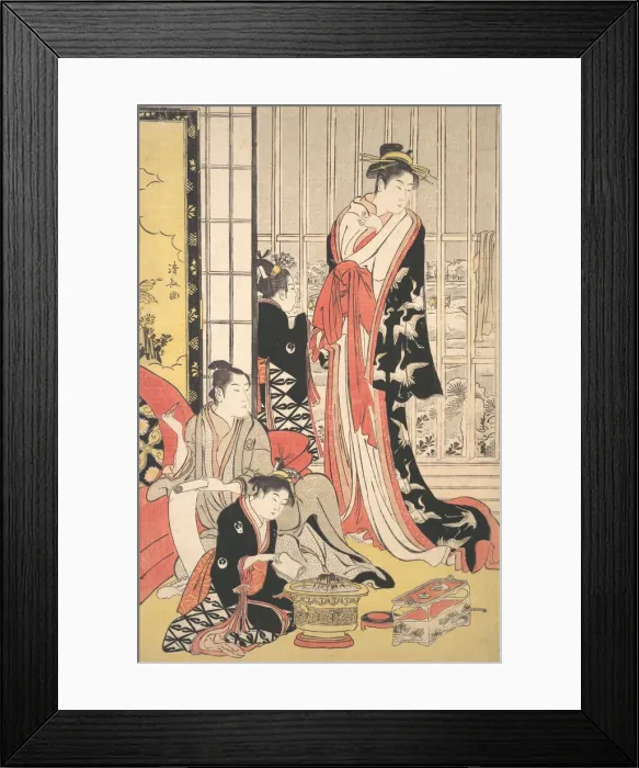 Framed Print : Interior Scene, ca. 1788. Creator: Torii Kiyonaga Framed Print : Interior Scene, ca. 1788. Creator: Torii Kiyonaga