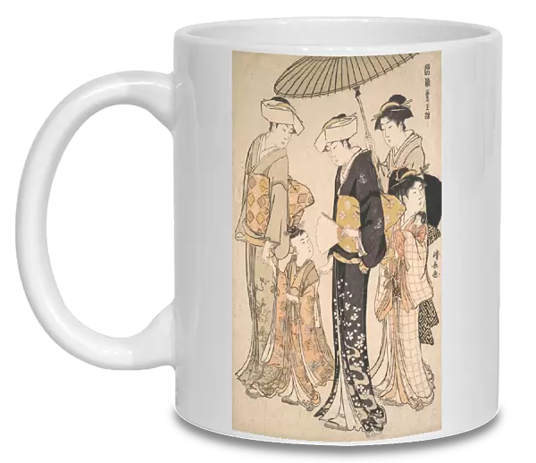 High-Ranking Samurai Girl with Four Attendants, from the series A Brocade of Eastern M