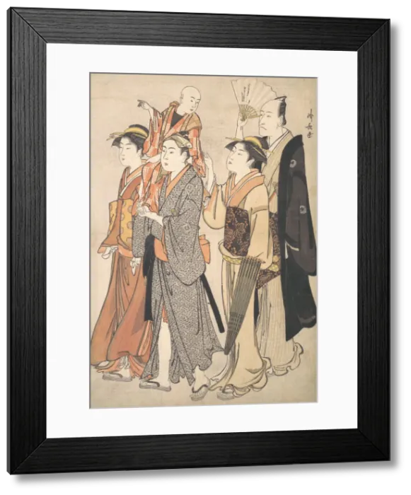 Framed Print : Ichikawa Danjuro V and His Family, 1782. Creator: Torii Kiyonaga Framed Print : Ichikawa Danjuro V and His Family, 1782. Creator: Torii Kiyonaga