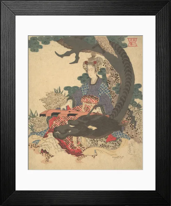 Framed Print : Benzaiten ni Ryu. Creator: Gakutei Framed Print : Benzaiten ni Ryu. Creator: Gakutei
