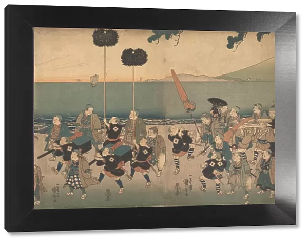 Boys Play-acting a Daimyo Procession, 19th century. Creator: Utagawa Kuniyoshi