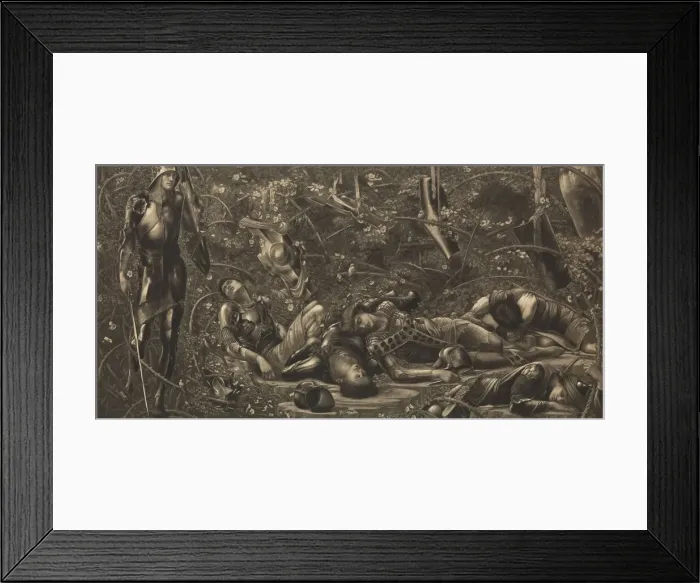 Framed Print : The Legend of the Briar Rose - The Prince Enters the Briar Wood, 1892. Creator: Unknown Framed Print : The Legend of the Briar Rose - The Prince Enters the Briar Wood, 1892. Creator: Unknown