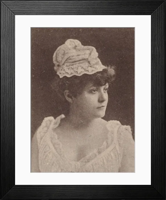 Framed Print : Marie Jaensen, from the Actresses series (N67) promoting Virginia Brights Cigarettes f Framed Print : Marie Jaensen, from the Actresses series (N67) promoting Virginia Brights Cigarettes f