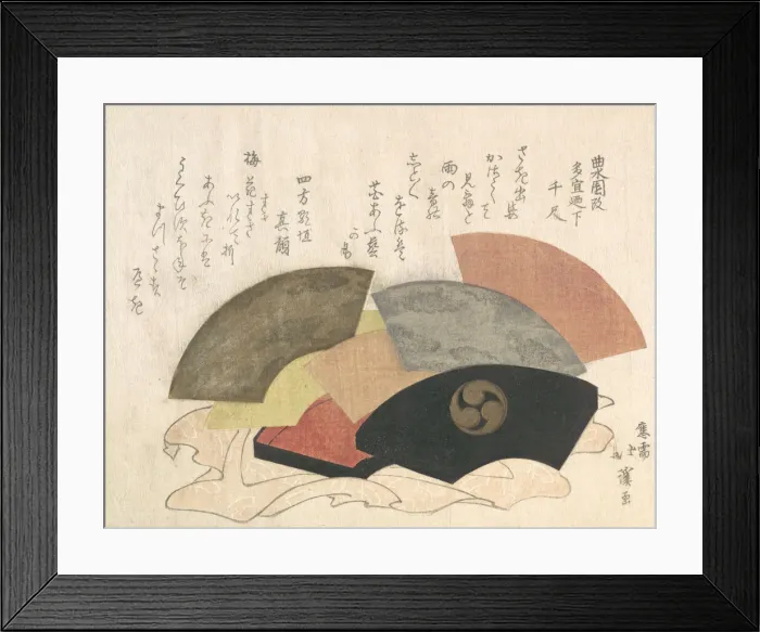 Framed Print : Fan-Box with Fans, 19th century. Creator: Totoya Hokkei Framed Print : Fan-Box with Fans, 19th century. Creator: Totoya Hokkei
