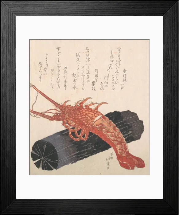 Framed Print : Lobster on a Piece of Charcoal. Creator: Totoya Hokkei Framed Print : Lobster on a Piece of Charcoal. Creator: Totoya Hokkei