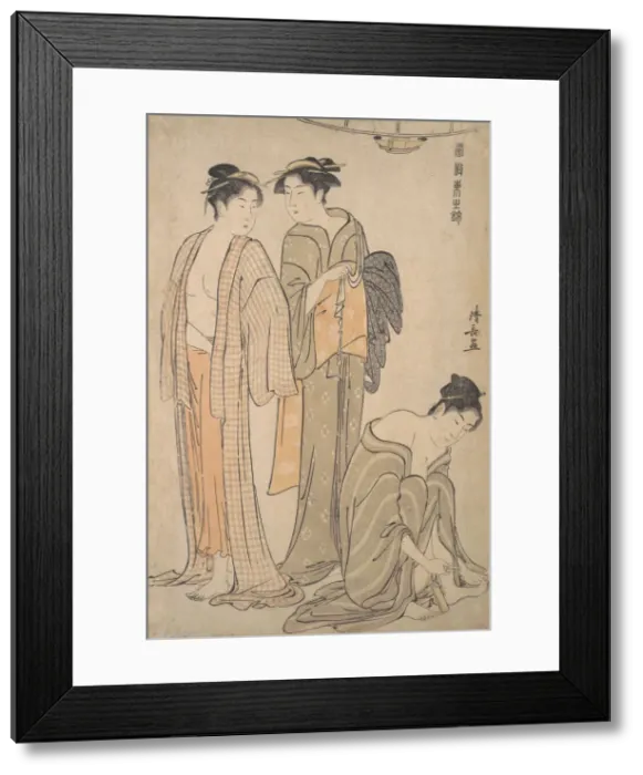 Framed Print : Cutting the Toenails; the Toilet after the Bath. Creator: Torii Kiyonaga Framed Print : Cutting the Toenails; the Toilet after the Bath. Creator: Torii Kiyonaga