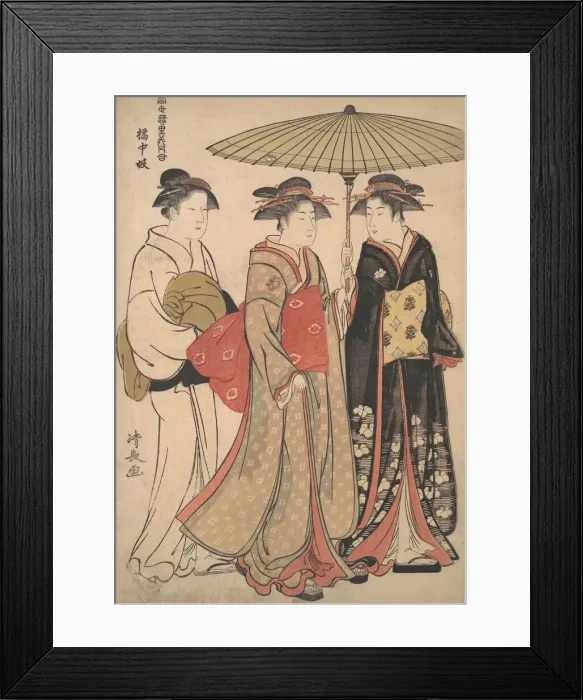 Framed Print : Geisha of the Tachibana Street, ca. 1786. Creator: Torii Kiyonaga Framed Print : Geisha of the Tachibana Street, ca. 1786. Creator: Torii Kiyonaga
