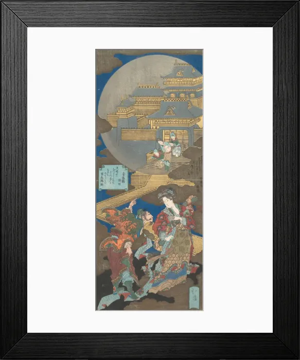 Framed Print : Scene in Gekkyuden - Dream of the Moon Palace, 1831. Creator: Totoya Hokkei Framed Print : Scene in Gekkyuden - Dream of the Moon Palace, 1831. Creator: Totoya Hokkei