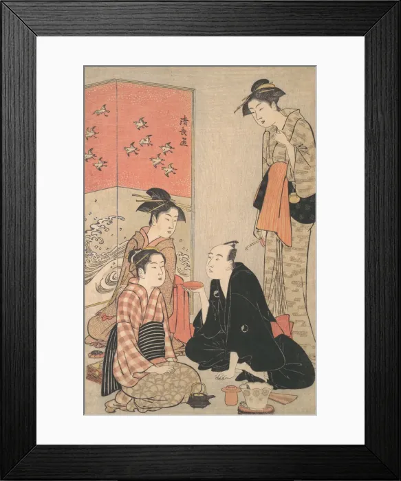 Framed Print : The Kabuki Actor Sawamura Sojuro III and Courtesans, ca. 1783-84. Creator: Torii Kiyonaga Framed Print : The Kabuki Actor Sawamura Sojuro III and Courtesans, ca. 1783-84. Creator: Torii Kiyonaga