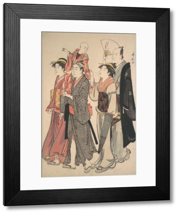 Framed Print : Ichikawa Danjuro V and His Family, 1782. Creator: Torii Kiyonaga Framed Print : Ichikawa Danjuro V and His Family, 1782. Creator: Torii Kiyonaga