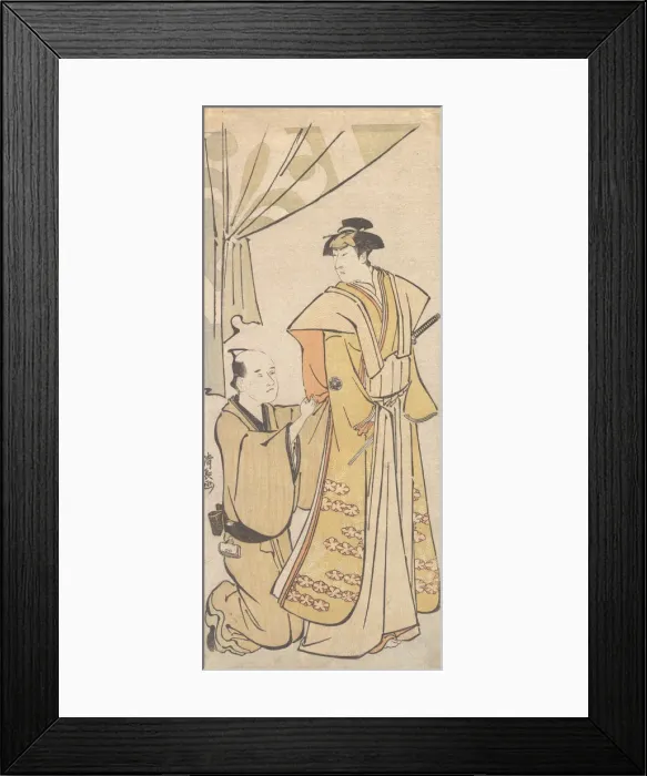 Framed Print : The Actor Nakamura Riko I with an Attendant, ca. 1784. Creator: Torii Kiyonaga Framed Print : The Actor Nakamura Riko I with an Attendant, ca. 1784. Creator: Torii Kiyonaga