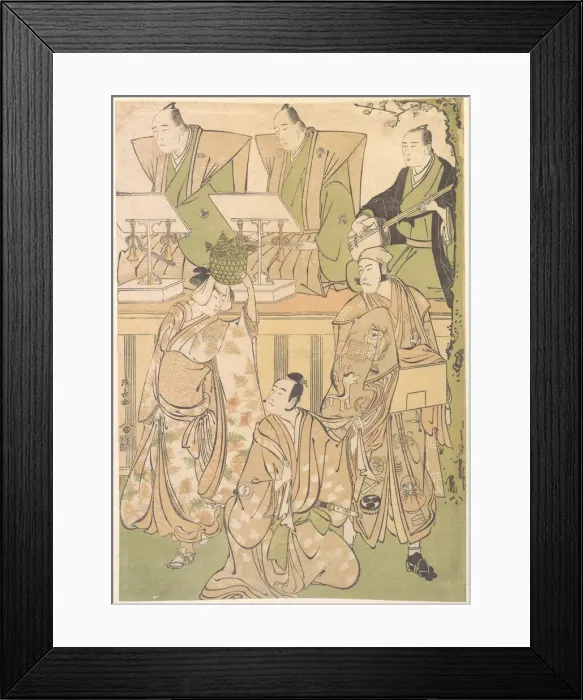 Framed Print : Ichikawa Danjuro Fifth as Kyo no Jiro in Disguise as Dekuroku byoe the Stree Puppet-sh... ca. 1788. Creator: Torii Kiyonaga Framed Print : Ichikawa Danjuro Fifth as Kyo no Jiro in Disguise as Dekuroku byoe the Stree Puppet-sh... ca. 1788. Creator: Torii Kiyonaga