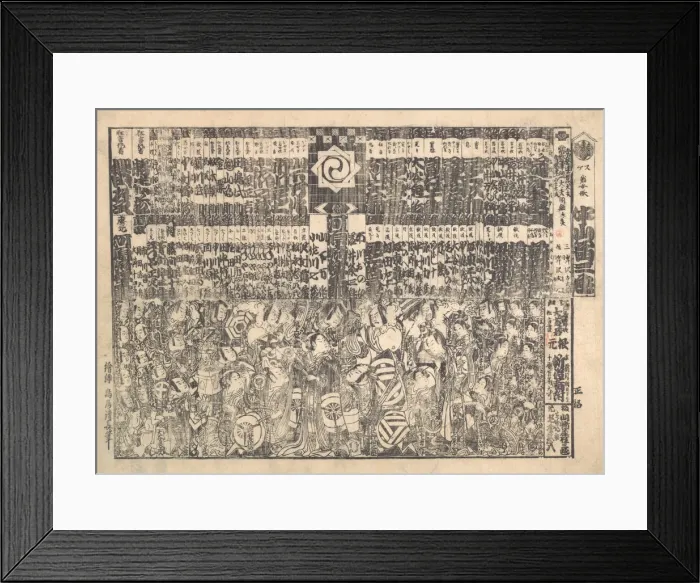 Framed Print : Program for Kawarazaki Theater, ca. 1800. Creator: Torii Kiyonaga Framed Print : Program for Kawarazaki Theater, ca. 1800. Creator: Torii Kiyonaga