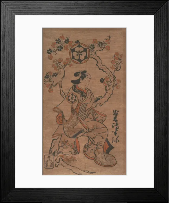 Framed Print : Dekishima Hanya Seated on a Cherry Tree, ca. 1700-05. Creator: Torii Kiyonobu I Framed Print : Dekishima Hanya Seated on a Cherry Tree, ca. 1700-05. Creator: Torii Kiyonobu I