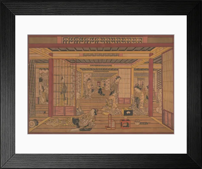 Framed Print : An Interior View in the Yoshiwara, ca. early 1740s. Creator: Torii Kiyotada Framed Print : An Interior View in the Yoshiwara, ca. early 1740s. Creator: Torii Kiyotada