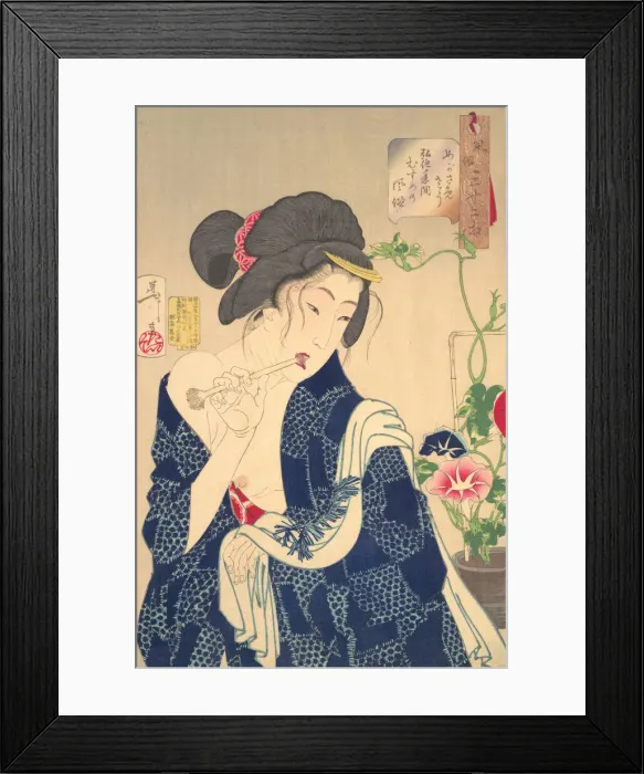 Framed Print : Waking Up: A Girl of the Koka Era (1844-1848), 1888. Creator: Tsukioka Yoshitoshi Framed Print : Waking Up: A Girl of the Koka Era (1844-1848), 1888. Creator: Tsukioka Yoshitoshi