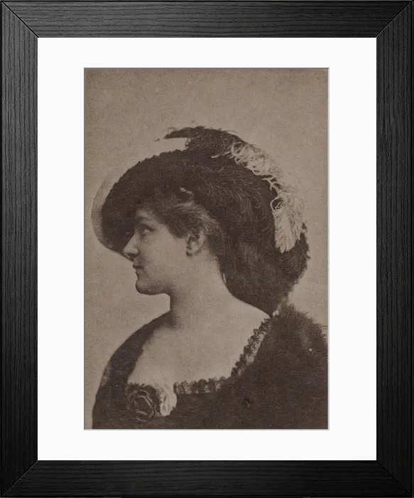 Framed Print : Mdme. de Bebian, from the Actresses series (N67) promoting Virginia Brights Cigarettes Framed Print : Mdme. de Bebian, from the Actresses series (N67) promoting Virginia Brights Cigarettes