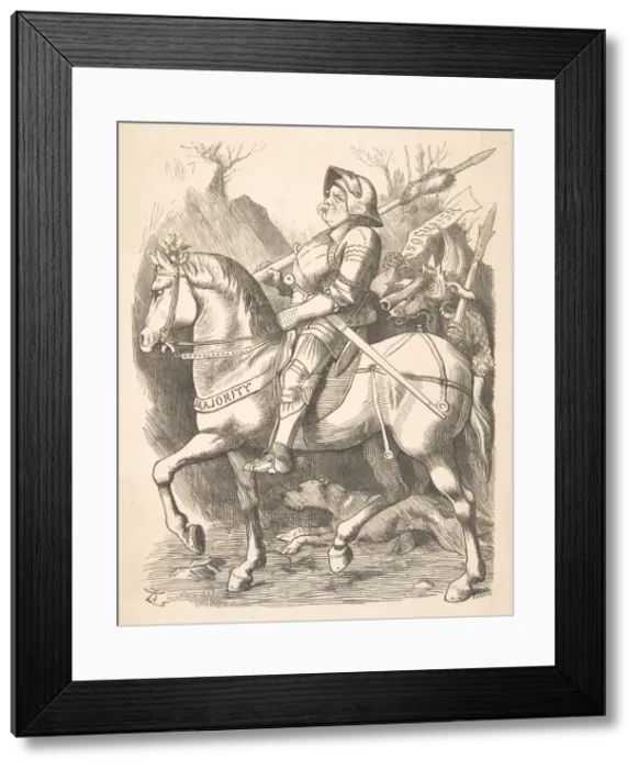 Framed Print : The Knight and His Companion (Punch, March 5, 1887), 1887. Creator: John Tenniel Framed Print : The Knight and His Companion (Punch, March 5, 1887), 1887. Creator: John Tenniel