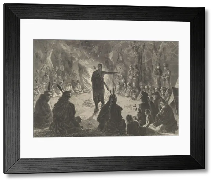 Framed Print : Around the Council Fire, The Young Braves Speech (Harpers Weekly, May 10, 1873) Framed Print : Around the Council Fire, The Young Braves Speech (Harpers Weekly, May 10, 1873)