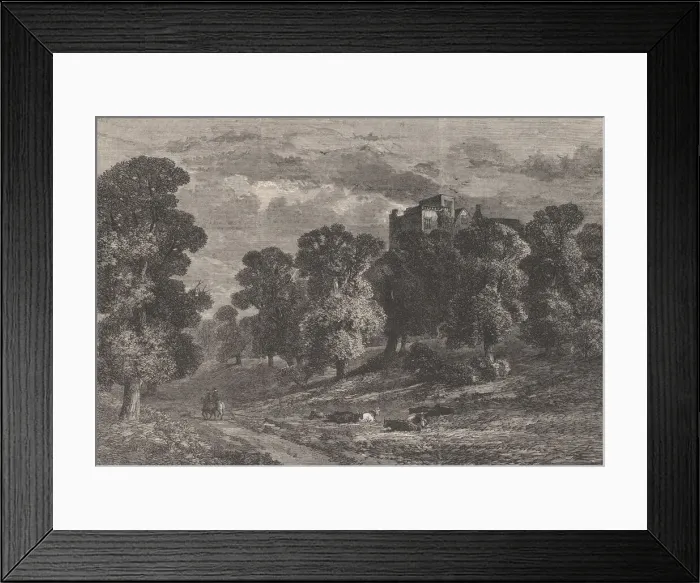 Framed Print : The Old Hall, Hardwick, Derbyshire, from Illustrated London News, May 23
