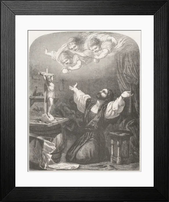 Framed Print : The Ivory Carver, from Illustrated London News, January 31, 1857 Framed Print : The Ivory Carver, from Illustrated London News, January 31, 1857