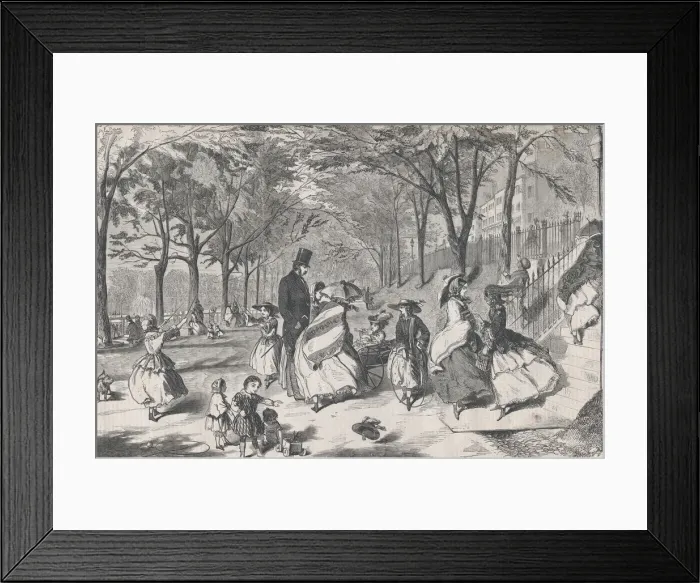 Framed Print : The Boston Common (Harpers Weekly, Vol. II), May 22, 1858. Creator: Unknown Framed Print : The Boston Common (Harpers Weekly, Vol. II), May 22, 1858. Creator: Unknown