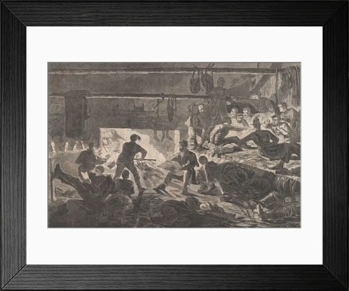 Framed Print : Winter Quarters in Camp - The Inside of a Hut (Harpers Weekly, Vol Framed Print : Winter Quarters in Camp - The Inside of a Hut (Harpers Weekly, Vol