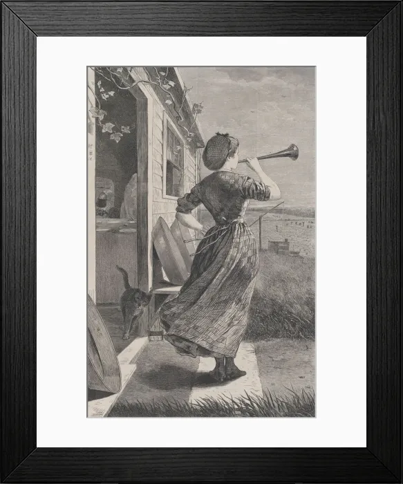 Framed Print : The Dinner Horn (Harpers Weekly, Vol. XIV), June 11, 1870. Creator: Unknown Framed Print : The Dinner Horn (Harpers Weekly, Vol. XIV), June 11, 1870. Creator: Unknown