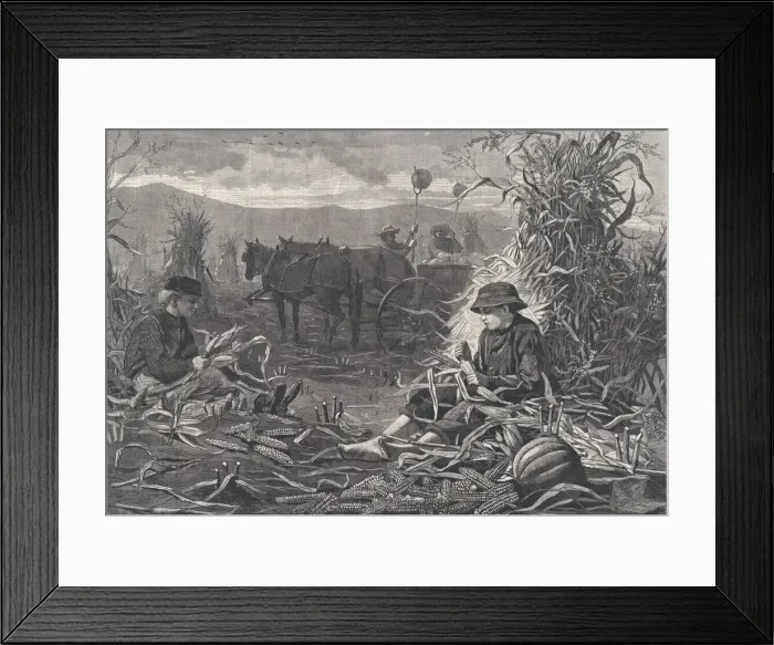 Framed Print : The Last Days of Harvest (Harpers Weekly, Vol. XVII), December 6, 1873. Creator: Unknown Framed Print : The Last Days of Harvest (Harpers Weekly, Vol. XVII), December 6, 1873. Creator: Unknown