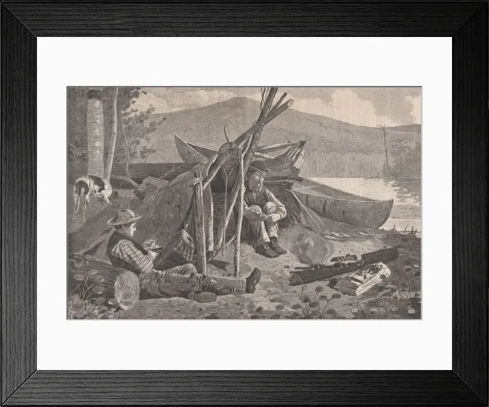 Framed Print : Camping Out in Adirondacks (Harpers Weekly, Vol. XVIII), November 7, 1874. Creator: W. H Framed Print : Camping Out in Adirondacks (Harpers Weekly, Vol. XVIII), November 7, 1874. Creator: W. H