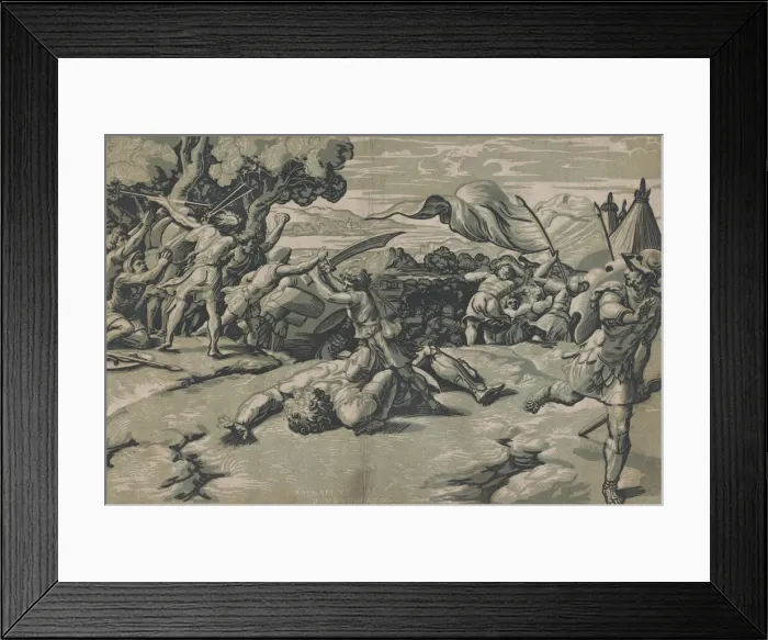 Framed Print : David and Goliath, ca. 1520-27. Creator: Ugo da Carpi Framed Print : David and Goliath, ca. 1520-27. Creator: Ugo da Carpi
