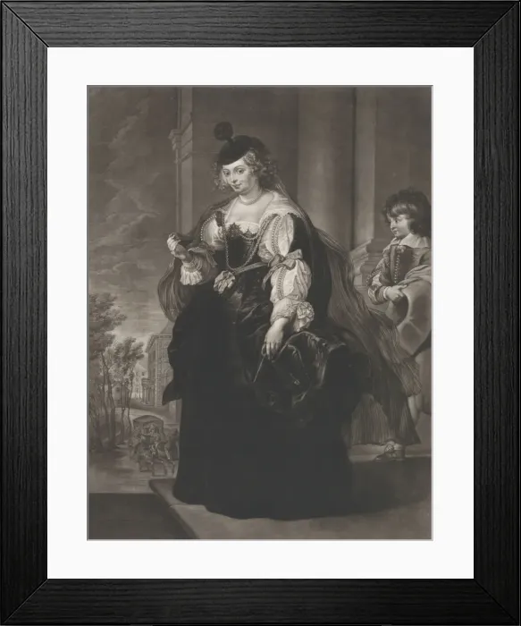 Framed Print : Portrait of Helena Fourment, with a young page behind her, 1782 Framed Print : Portrait of Helena Fourment, with a young page behind her, 1782