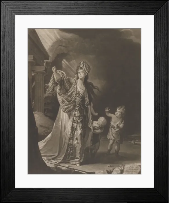 Framed Print : Mrs. Yates in the Character of Medea, 1771. Creator: William Dickinson Framed Print : Mrs. Yates in the Character of Medea, 1771. Creator: William Dickinson