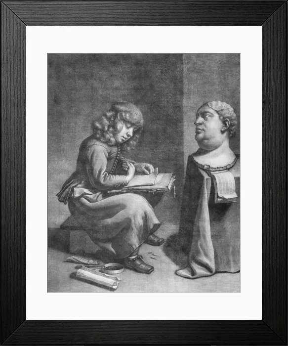 Framed Print : Boy Drawing a Bust of the Roman Emperor Vitellius, ca. 1665-75 Framed Print : Boy Drawing a Bust of the Roman Emperor Vitellius, ca. 1665-75