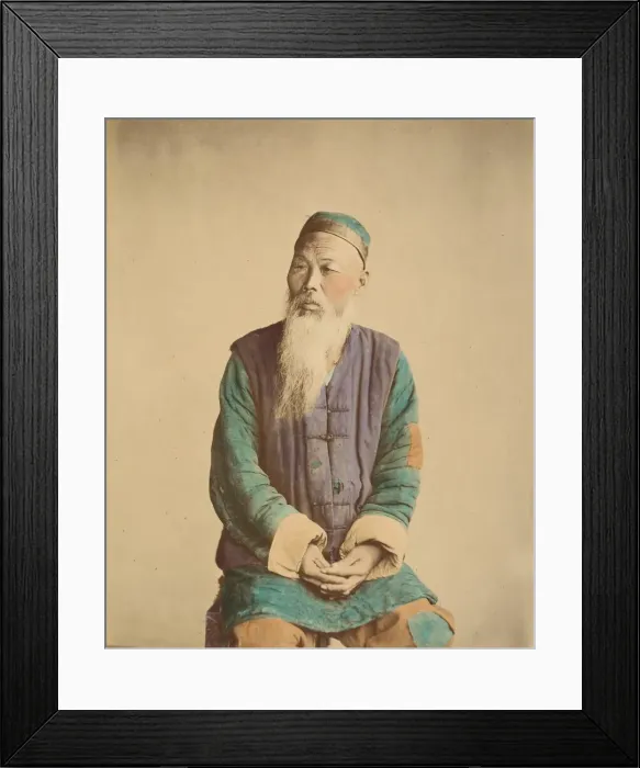 Framed Print : Vieux mendiant, 1870s. Creator: Baron Raimund von Stillfried Framed Print : Vieux mendiant, 1870s. Creator: Baron Raimund von Stillfried