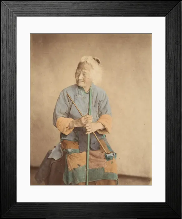 Framed Print : Vielle mendiant, 1870s. Creator: Baron Raimund von Stillfried Framed Print : Vielle mendiant, 1870s. Creator: Baron Raimund von Stillfried