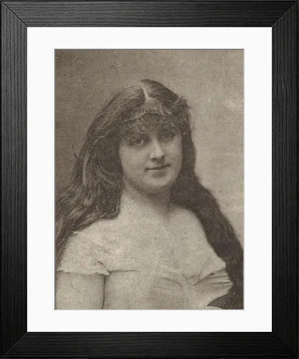 Framed Print : Mdme. Dency, from the Actresses series (N67) promoting Dixie Cigarettes for Allen & Framed Print : Mdme. Dency, from the Actresses series (N67) promoting Dixie Cigarettes for Allen &