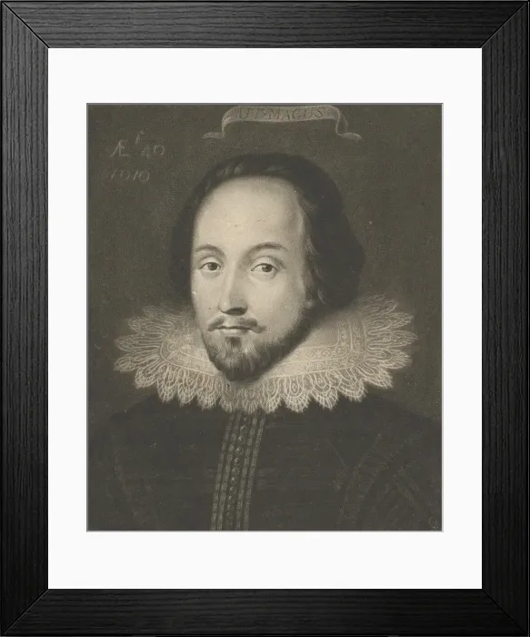 Framed Print : William Shakespeare (formerly known as), ca. 1770. Creator: Richard Earlom Framed Print : William Shakespeare (formerly known as), ca. 1770. Creator: Richard Earlom