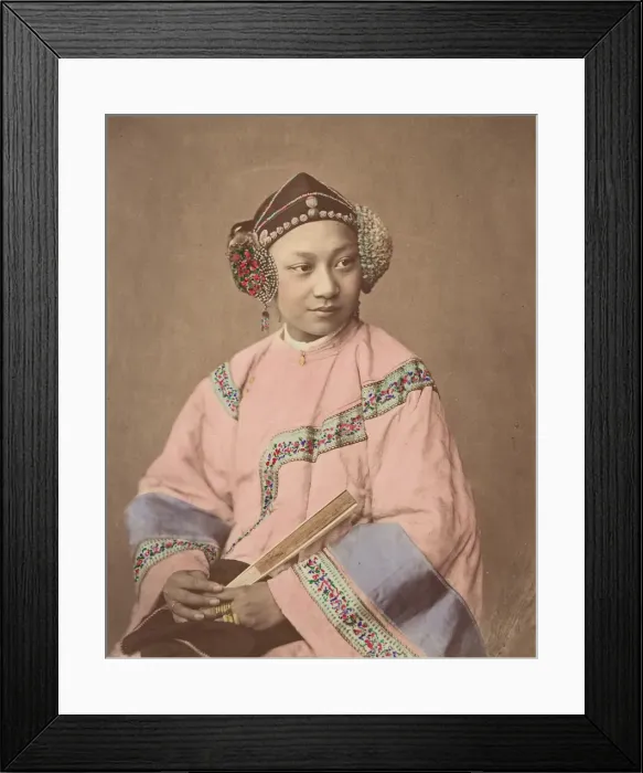 Framed Print : Fille de Lanxchow, 1870s. Creator: Baron Raimund von Stillfried Framed Print : Fille de Lanxchow, 1870s. Creator: Baron Raimund von Stillfried