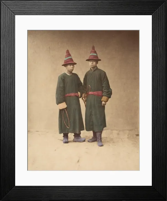 Framed Print : [Two Chinese Men in Matching Traditional Dress], 1870s. Creator
