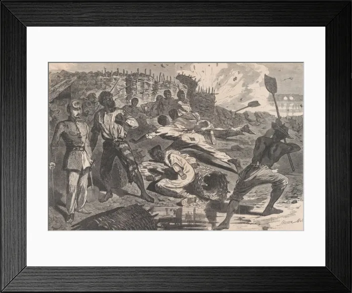Framed Print : A Shell in Rebel Trenches (Harpers Weekly, Vol. VII), January 17, 1863. Creator: Unknown Framed Print : A Shell in Rebel Trenches (Harpers Weekly, Vol. VII), January 17, 1863. Creator: Unknown