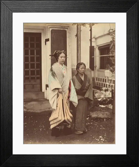 Framed Print : Lady & Servant, 1870s. Creator: Unknown Framed Print : Lady & Servant, 1870s. Creator: Unknown
