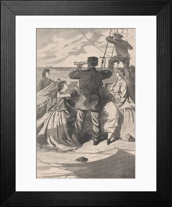 Framed Print : The Approach of the British Pirate Alabama'(Harpers Weekly, Vol Framed Print : The Approach of the British Pirate Alabama'(Harpers Weekly, Vol