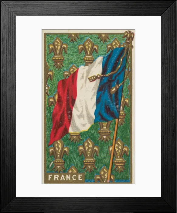 Framed Print : France, from Flags of All Nations, Series 1 (N9) for Allen & Ginter Cigarettes Brands Framed Print : France, from Flags of All Nations, Series 1 (N9) for Allen & Ginter Cigarettes Brands
