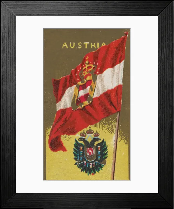 Framed Print : Austria, from Flags of All Nations, Series 1 (N9) for Allen & Framed Print : Austria, from Flags of All Nations, Series 1 (N9) for Allen &