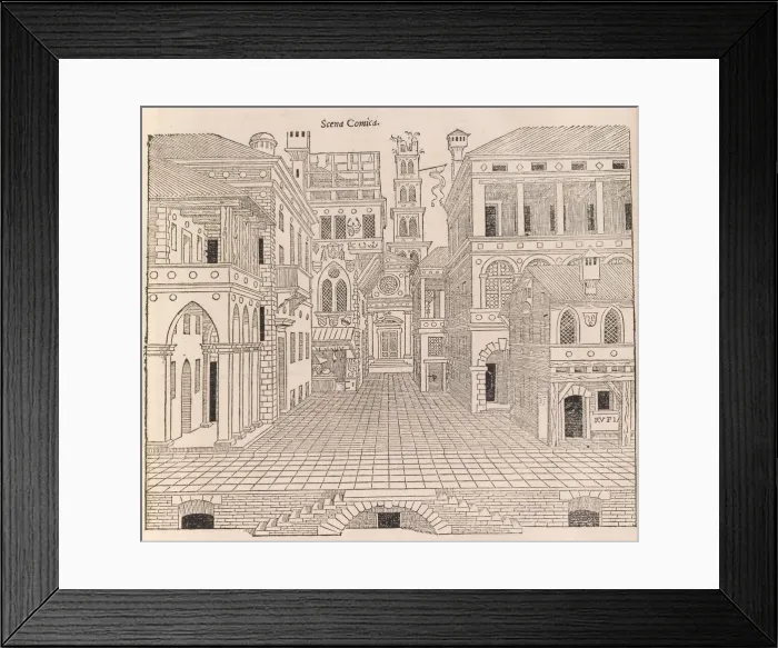 Framed Print : Compendium of Architectural Books by Sebastiano Serlio (Books I-V), 1544, 1545