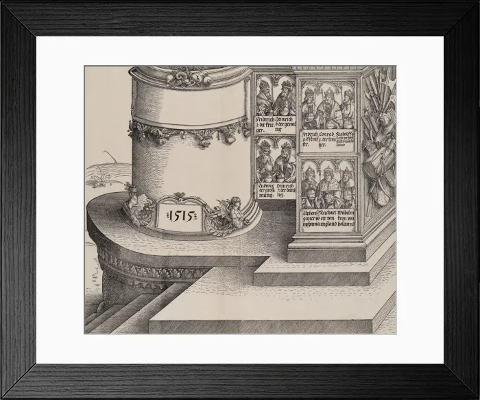 Framed Print : Portraits of Maximilians Relatives; and the Base of the Left Outer Column with the Date Framed Print : Portraits of Maximilians Relatives; and the Base of the Left Outer Column with the Date