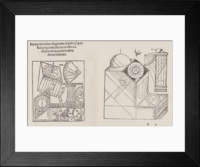 Framed Print : Horologiographia, post priorem aeditionem per Sebast. Munsterum, 1533. Creator: Workshop of Hans Holbein the Younger Framed Print : Horologiographia, post priorem aeditionem per Sebast. Munsterum, 1533. Creator: Workshop of Hans Holbein the Younger